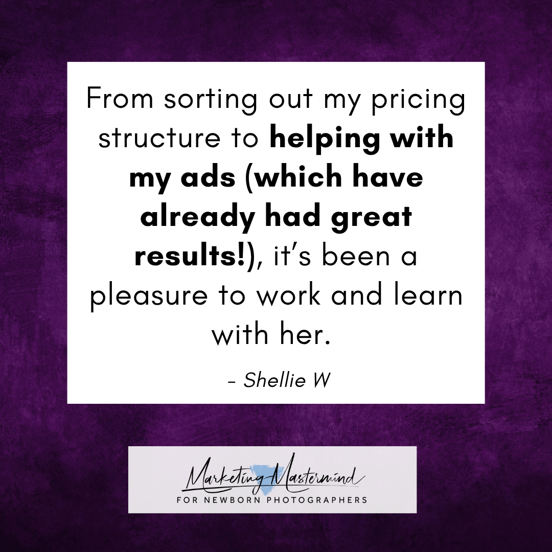 From sorting out my pricing structure to helping with my ads (which have already had great results!), it’s been a pleasure to work and learn with her. Shellie W.
